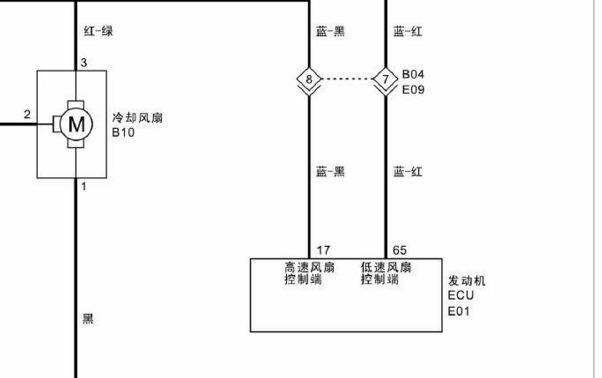 2017年福田伽途T3发动机冷却风扇电路图资料