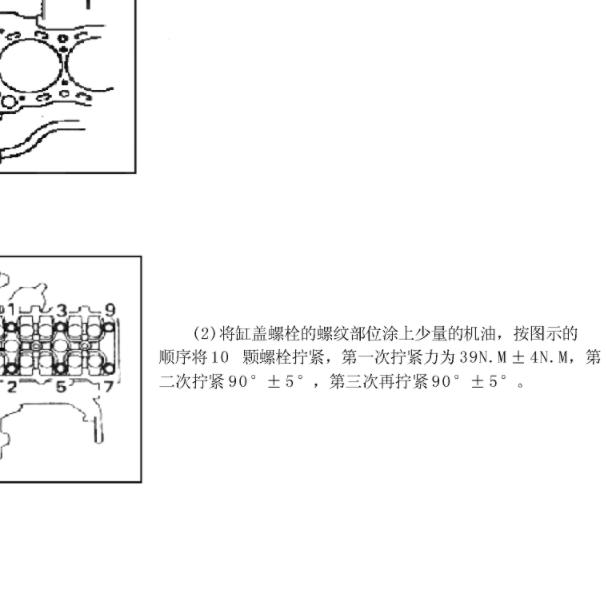 2013年长丰猎豹黑金刚4RB3发动机缸盖维修扭矩