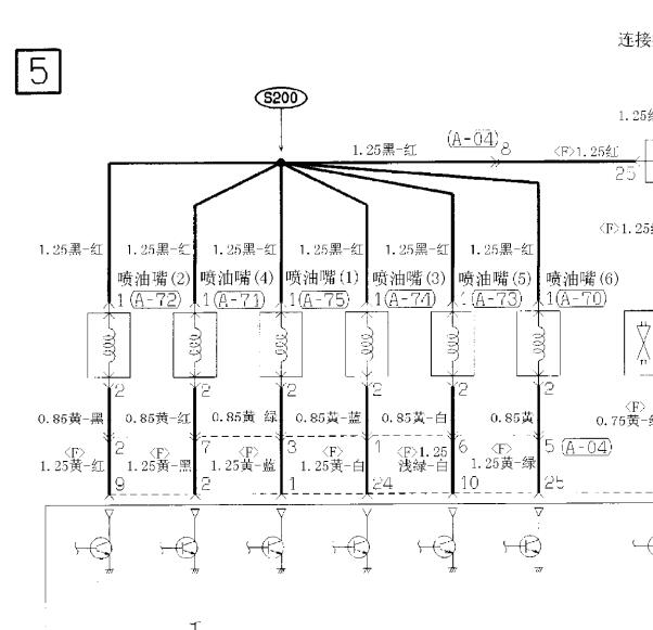 2011年三菱帕杰罗6缸发动机电路图