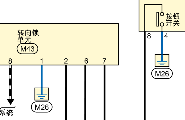 2019年日产轩逸转向柱锁和一键启动电路图资料