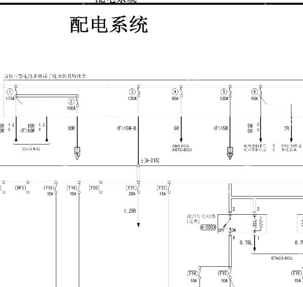 2020年三菱帕杰罗劲畅供电系统电路图