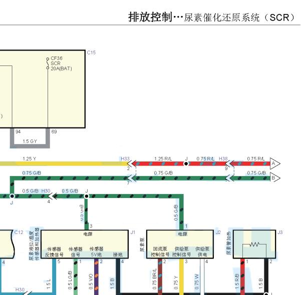 2024年五十铃D-MAX发动机尿素泵电路图