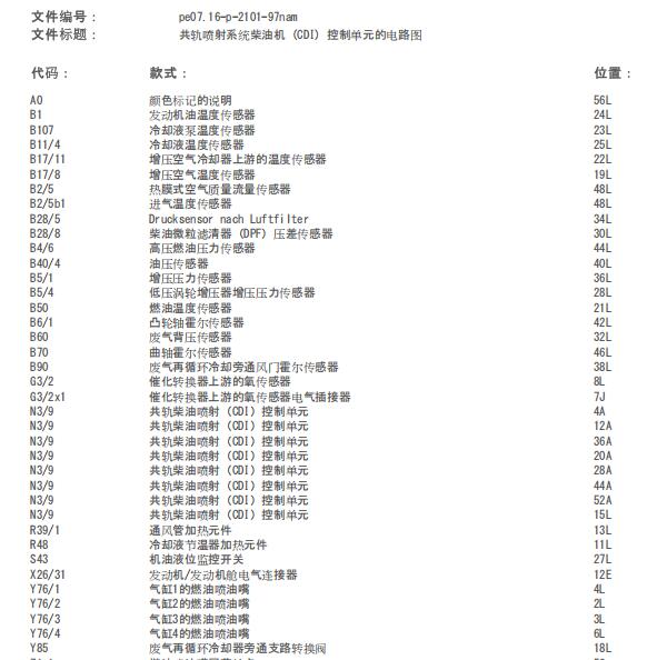 2013年奔驰GL 350发动机涡轮增压器电路图