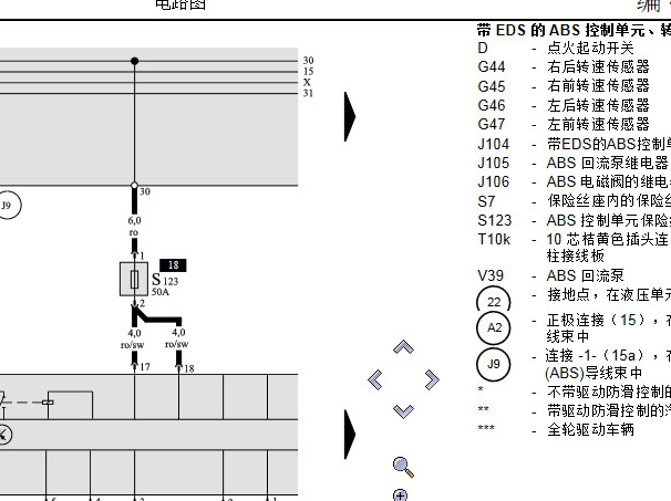 2000年奥迪A6 ABS电路图资料