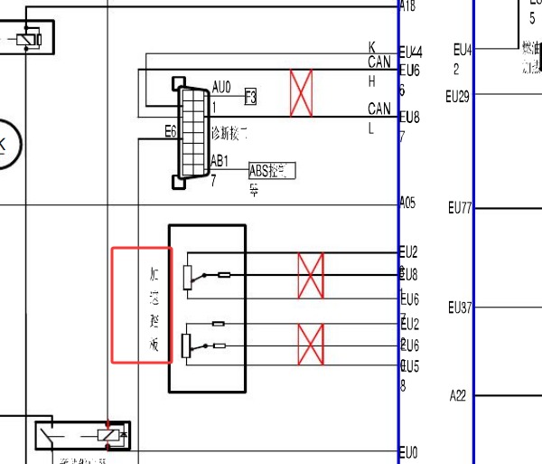 2020年江淮骏铃E5 油门踏板电路图
