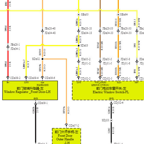 2025年阿维塔07车窗电路图