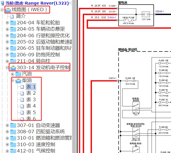 2011年路虎揽胜发动机ECU电路图