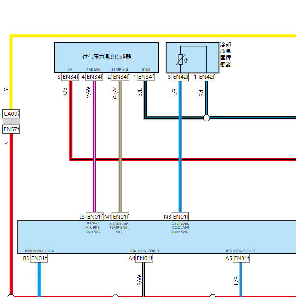 2021年吉利远景X6进气压力传感器电路图