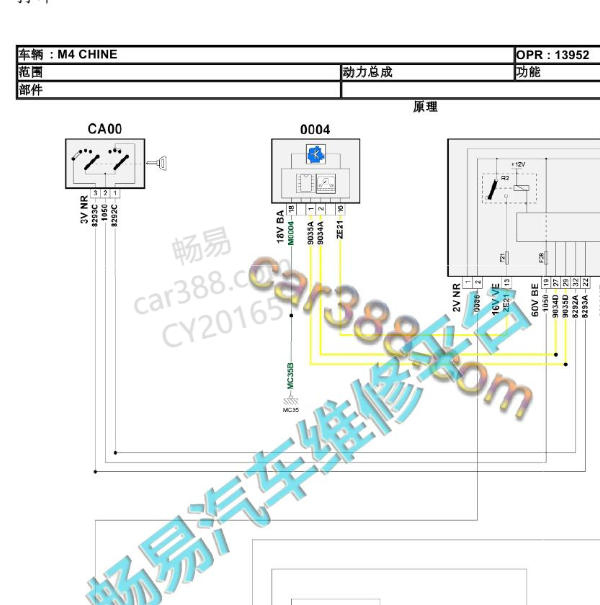 2015年雪铁龙C3-RX点火开关电路图