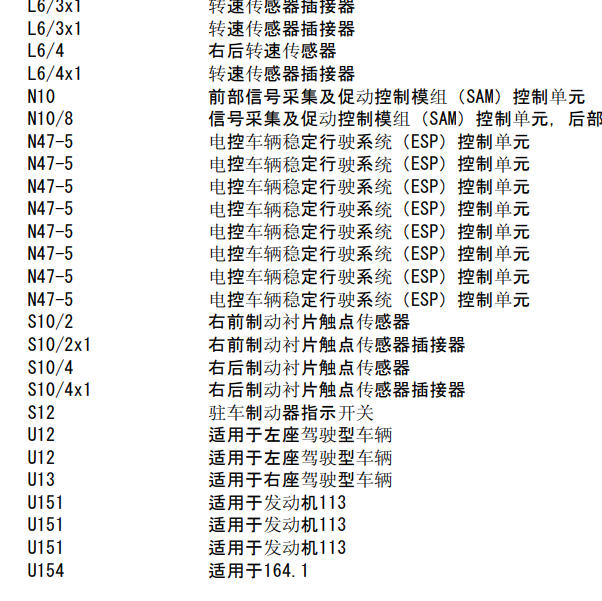 2008年奔驰GL450刹车警报电路图