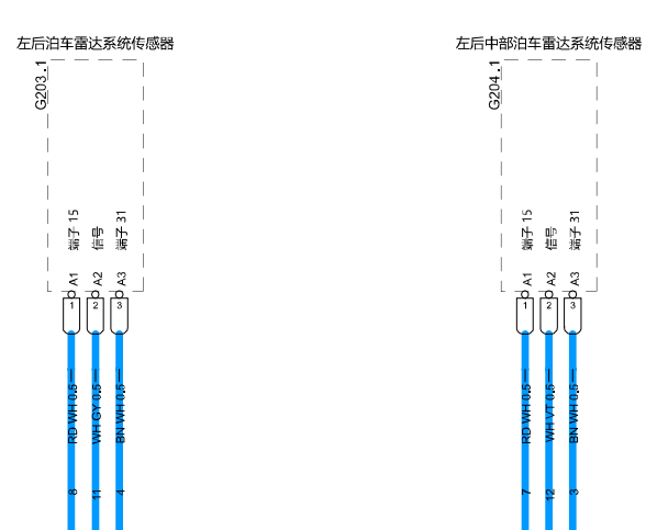 2017年保时捷帕拉梅拉倒车雷达电路图