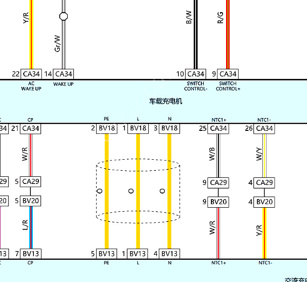 2018年康迪汽车EX3 充电系统电路图和位置