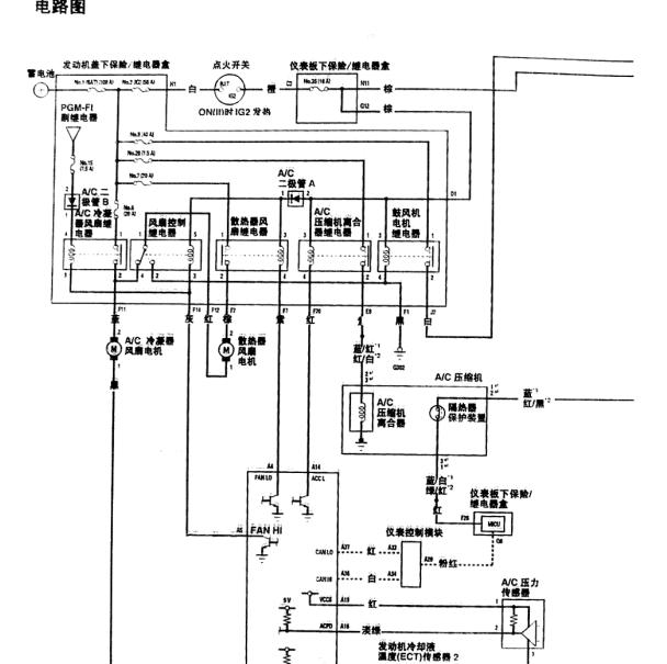 2010年本田CRV空调电路图