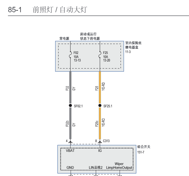 2023年福特领裕灯光电路图